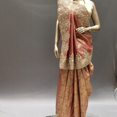 Rani Banarasi Silk Handwork Saree with Blouse – Bridal Saree Collection