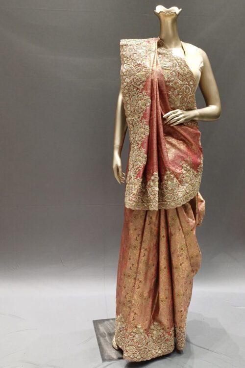 Rani Banarasi Silk Handwork Saree with Blouse – Bridal Saree Collection
