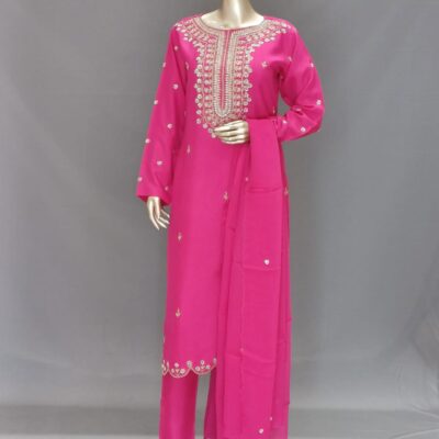 Rani Silk Handcrafted Suit set with Handwork – Wedding & Festive Look