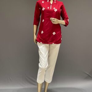 Short Kurti Bandej Red