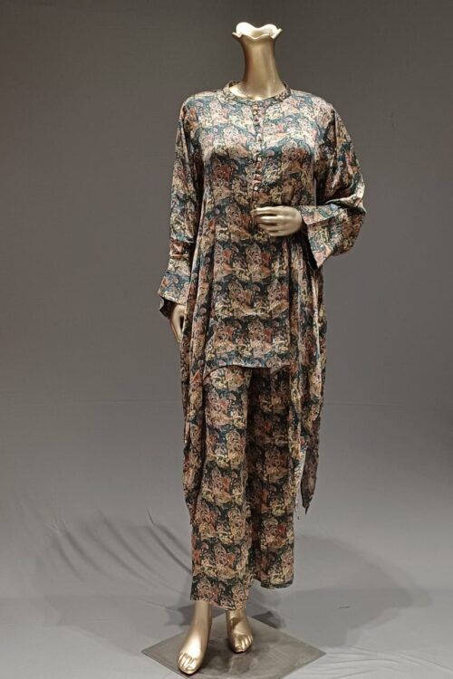 Printed Multi Grey Rayon Co ord Set – Trendy Casual Wear