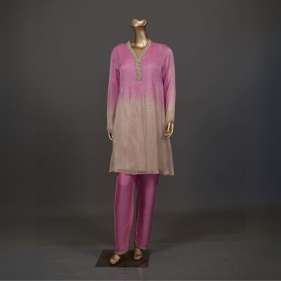 Pink Bliss Handcrafted Silk Satin Dress