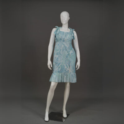 Ocean Blue Cotton One Piece with Pocket