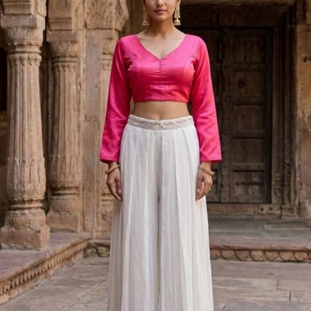 BLOUSE SATIN PLAIN CHERRY-01